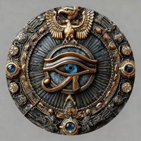 Réplique de pièce de monnaie en cuivre pur 999 de 1 oz, imprimée en couleur 2D, motif œil d'Horus égyptien et faucon