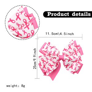 Sensibilisation au cancer du sein Cheer Bows pour filles Anticancer rose Ruban Cheveux Arcs Enfants Cheveux Accessoires pour la Journée internationale du sida - Product Image 6