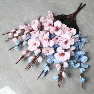 Bouquet de gladiolus en soie artificielle, <span class=keywords><strong>fleur</strong></span> artificielle, orchidée à cinq branches, <span class=keywords><strong>d</strong></span>écoration de salon, mariage, hôtel, transfrontalier - Product Image 2