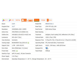 MNG007ZA1-2 Nieuwe Laptop IPS HDR LCD 16.0 inch Scherm 16:10 WQXGA 240Hz 2.5K 2560*1600 Vervangend Onderdeel, Getest - Product Image 6
