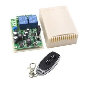 2-Channel Remote Control Kit DC12V/24V/220V Universal Switch Module 2CH Relay Receiver + 433Mhz Learning Code RF Remote