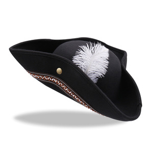 <span class=keywords><strong>Cappello</strong></span> di piume di moda spettacolo teatrale di Halloween Costume Cosplay per adulti <span class=keywords><strong>cappello</strong></span> capitano di Halloween - Product Image 1