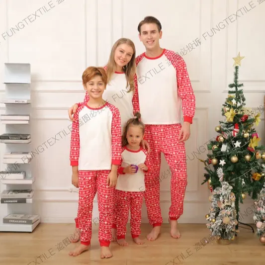 Fung F1002 Custom Printed Two Pieces Set Christmas Family Pyjamas Manufacturer Christmas Pajamas