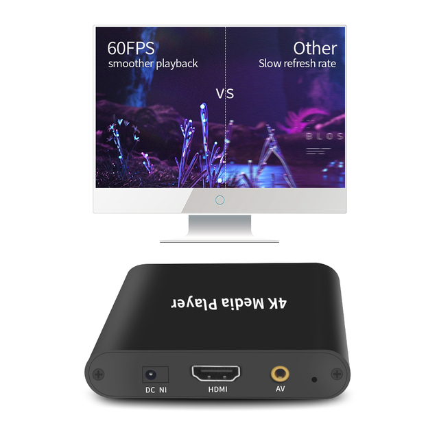 RSH 4K 60FPS Digital Signage Advertising Media Player Box RK3229 Android 5.1 OS Remote Control MP4 Recording Format DC Input