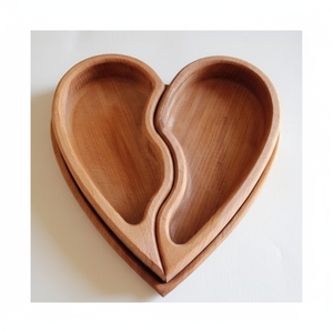 Ustensiles de cuisine Plateaux de service en bois Vaisselle Plateau en bois Décor de serveur de nourriture en forme de coeur Plateaux en bois de serveur de nourriture - Product Image 1