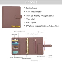 Agenda Yihe Luxe A5, la Más Vendida, Planificador de Presupuesto con Anillas Doradas de 35 mm, Encuadernación de Cuero Suave con Logotipo Personalizado