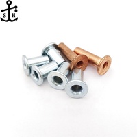 Remaches Tubulares Huecos de Cabeza Plana de Alta Calidad de Aluminio, Acero al Carbono, Latón, Cobre y Acero Inoxidable, Estándar DIN7338