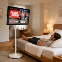 Pantalla LCD Inteligente Android 4K Portátil de 32 Pulgadas con Soporte de Pie, Animación, Pantalla Táctil, Alimentación por Batería, Uso en Interiores, Metro, TikTok Live