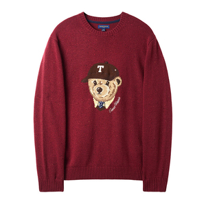 Suéter <span class=keywords><strong>de</strong></span> Punto Personalizado Premium para Hombre con Diseño <span class=keywords><strong>de</strong></span> Oso |   Estética del Dinero Antiguo |   100% Algodón <span class=keywords><strong>de</strong></span> Calidad |   Logotipo Personalizado OEM/ODM, MOQ Bajo, Cómodo - Product Image 3