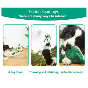 Desain alpukat mainan boneka tali kunyah anjing kustom mainan hewan peliharaan tidak dapat hancur mainan Tug interaktif untuk pengunyah agresif - Product Image 3