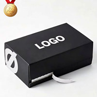 Boîtes plates en carton ondulé écologiques et recyclables, emballage avec logo, boîte d'expédition, boîte à fermeture éclair avec bande détachable, boîte en papier pour vêtements