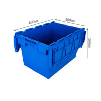 Caisses en plastique robustes empilables avec couvercles, conteneurs à couvercles intégrés solides, caisses de déménagement en plastique emboîtables
