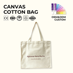 Sac fourre-tout en toile de coton biologique en gros, sac d'épicerie réutilisable écologique, sac de shopping promotionnel personnalisé avec logo, vente en gros d'usine - Product Image 1