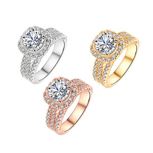 <span class=keywords><strong>KABA</strong></span> Schmuck Europäischer und Amerikanischer Beliebter Verlobungsring mit Zirkon Mikro-Einlage Vergoldeter Ring - Product Image 5