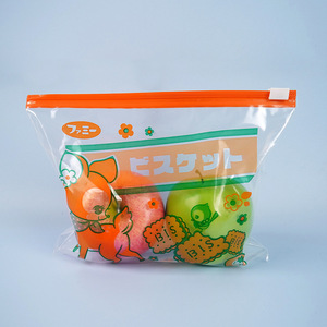 Custom Made Transparent Pe Food Storage Bags With Sliding Zipper Rectangle Shape For Fruit And Snacks Sealing Bag - Product Image 1