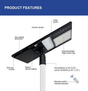 Lampione Solare da Esterno in Alluminio Pressofuso con LED Impermeabile IP66 per <span class=keywords><strong>Giardino</strong></span>, Alimentato a Batteria DC - Product Image 6