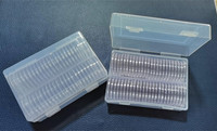Boîte de rangement transparente en PP pour pièces de monnaie, contient 50 boîtes rondes de 40 mm pour pièces commémoratives, meilleur emballage