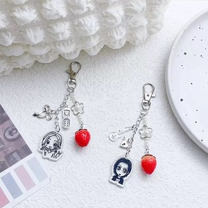 Y2K ánh sáng Châu Á gió Anime cô gái với dâu tây cung Acrylic Keychain và chuỗi điện thoại vật liệu kim loại đóng gói - Product Image 2