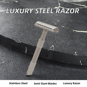 High Quality Stainless Steel Semi Slant Luxury Safety <b>Razor</b> <b>Single</b> <b>Blade</b> Fixed-Angle Non-Adjustable Face Use for Men Latest - Product Image 2
