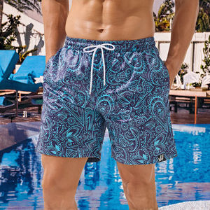 Personalized Paisley Print Summer Beachwear Casual Plus Size Compression Liner Waterproof Pocket <b>Mens</b> Swim <b>Trunks</b> - Product Image 3