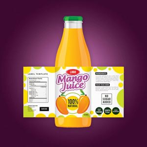 Custom Self-Adhesive <b>Waterproof</b> Roll Printed Stickers Hot Melt Food Safety <b>Labels</b> for Juice Bottle Packaging for Food Beverage - Product Image 1