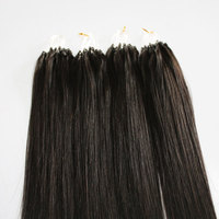 2024 nouvelle mode meilleure qualité Extensions de cheveux brésiliens ligne de poisson cheveux Micro anneau Double 14 pouces longueur étirée pour les femmes