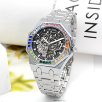 Reloj Mecánico Automático de Lujo con Bisel Arcoíris para Hombre, en Oferta