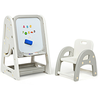 Table d'apprentissage pour enfants à hauteur réglable Chevalet d'art pour tout-petits avec chaise
