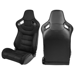 Гоночные сиденья-ковши BJYD из черной ПВХ-кожи с карбоновым волокном для гоночных автомобилей (распродажа) - Product Image 5