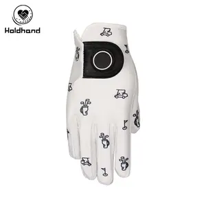 Golf Glove Back Side Colored Printing PU Leather Cabretta Leather For Palm