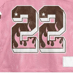 Women <b>Pink</b> Mesh <b>Football</b> Jersey Drip Graphic Number Print Short Sleeve Breathable Polyester Streetwear Sportswear <b>Top</b> - Product Image 3