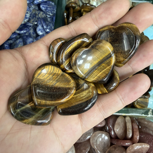 Ornements en pierre naturelle en forme de cœur 30*30*8mm : Améthyste, Agate, Quartz Rose – Artisanat en pierres précieuses - Product Image 5