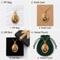 Collier pendentif artisanal en émail Saint Patrick, style byzantin, pour articles religieux, vente en gros