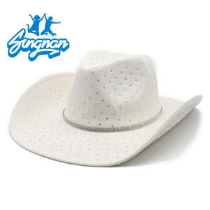 Chapeau de <span class=keywords><strong>cowboy</strong></span> unisexe en feutre de diamant scintillant Rhinestone rose chapeau de cowgirl pour hommes femmes pour les fêtes sportives Costumes de voyage - Product Image 6