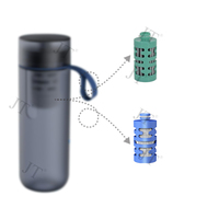Cartouches de filtre à eau de rechange pour bouteilles d'eau en fibre de carbone, réduisent le goût et l'odeur du chlore