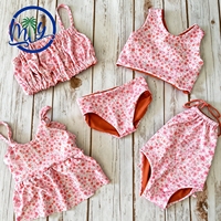 Maillot de bain personnalisé pour enfants en tissu recyclé, protection UV, pour tout-petits, motif floral, bikini pour filles, séchage rapide, vêtements de plage 2026