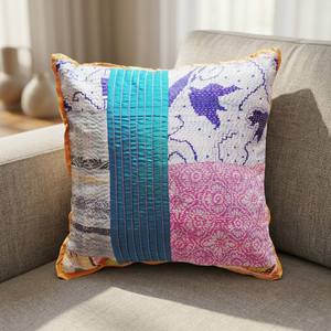 Fundas de almohada acolchadas decorativas kantha - Product Image 2
