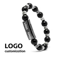 Bracelet en cuir à perles tendance, câble de charge micro-USB de 22,5 cm pour appareils iOS