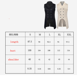 Chaleco Medieval Unisex, Chaqueta sin Mangas, Jacquard Steampunk, Chaleco de Cosplay, Esmoquin, Doble Botonadura, Corte Entallado, Abrigo Largo Victoriano - Product Image 2