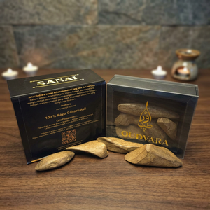 Oudvara Sanai Barraq Super Grade Agarwood 50g, un madera de oud aromática, brillante y de larga duración, ideal para regalar o para uso personal. - Product Image 2