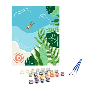 AMAZON-pintura de paisaje marino pintada a mano por números para adultos, juegos de decoración para el hogar