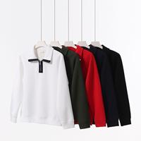 Sweat-shirt à col polo zippé pour homme RUICHI, en coton mélangé lourd 380 GSM, style américain, décontracté, preppy