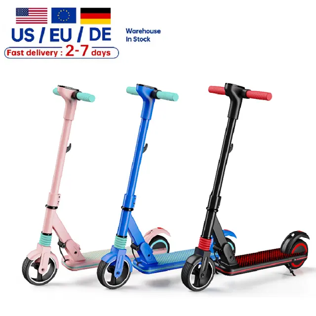Scooter elettrico fuoristrada pieghevole 130W per bambini, veicolo elettrico a due ruote portatile e adatto ai bambini