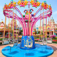 Manège à chaises volantes sur le thème des clowns avec lumières LED colorées, équipement d'amusement pour parcs d'attractions et carnavals