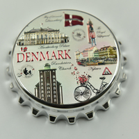 Nouvel arrivage Cadeau souvenir promotionnel personnalisé au Danemark Bouchons de bouteille Aimant de réfrigérateur Ouvre-bouteille