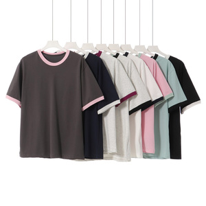 T-shirt Vintage Personalizzate da Uomo in Misto Cotone-Poliestere 260gsm Vestibilità Comoda Magliette a Maniche Corte con Bordi a Contrasto per Donna per Design di Marca - Product Image 3