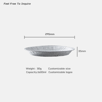 Barquette ronde jetable en aluminium de 12 pouces pour friteuse à air, avec couvercle, pour emballage alimentaire
