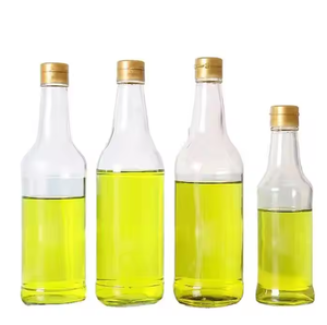 250ml 350ml 420ml 470ml 500ml 12oz 16 Contenedor de salsa de soja de vinagre clásico Botella de vidrio de aceite redonda vacía con tapa de plástico - Product Image 4