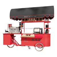 Tricycle de vente ambulante pour boissons froides et glaces, très demandé, Kaffeewagen, tricycle de présentation de sucettes glacées, vélo cargo pour boissons froides