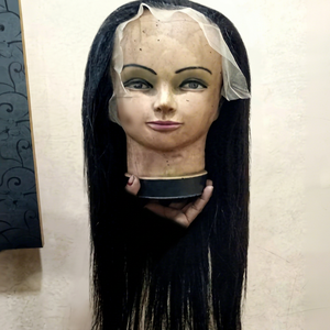 Peluca de encaje frontal con ondas naturales, cabello humano virgen indio Remy, doble trama a máquina, todos los colores, RVHHE F13, 100g, permanente, de la India - Product Image 1
